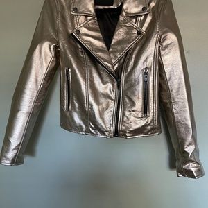 Blank NYC Pewter Leather Moto Jacket